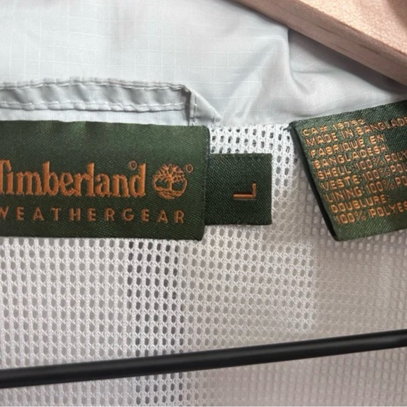 Vintage Timberland Windbreaker Jacket Grey & White - Size L - Picture 4 of 5